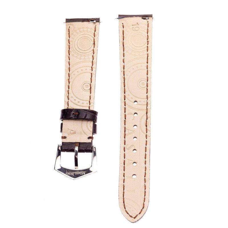 Apple Watch Leather Band ™ Dark Brown Matt Alligator Watch Strap - Apple Watch Leather Straps- Milano Straps