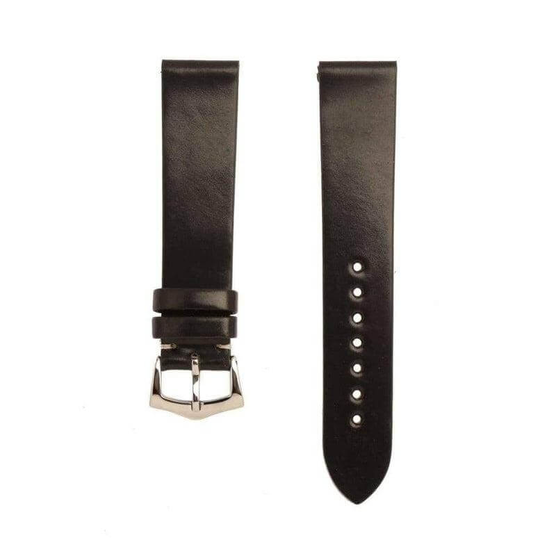 Black Cordovan Leather Watch Strap No Stitches - Leather strap- Milano Straps
