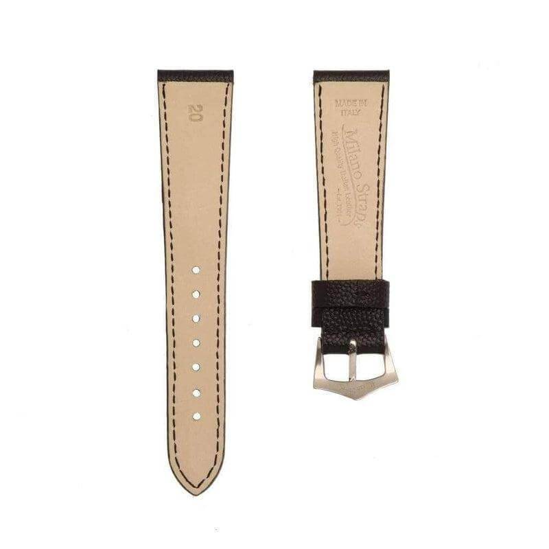 Black Hammered Calfskin Watch strap - Leather strap- Milano Straps