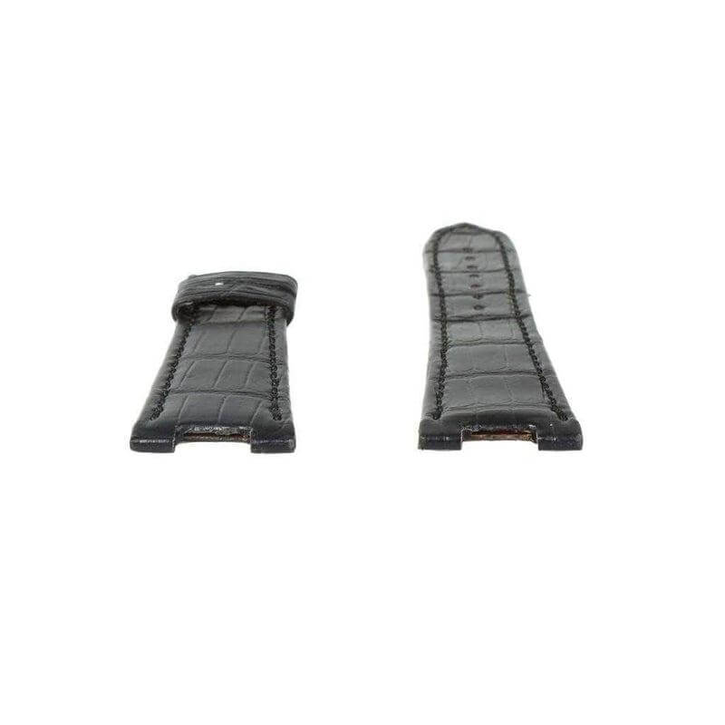 Black Matt Genuine Alligator Watch Strap Patek Philippe Compatible - Alligator Strap- Milano Straps