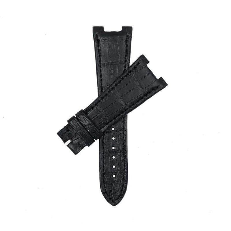 Black Matt Genuine Alligator Watch Strap Patek Philippe Compatible - Alligator Strap- Milano Straps