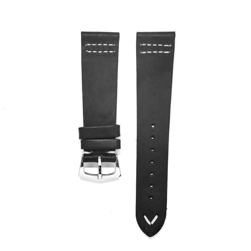 Black Vintage Leather Watch Strap - Leather strap- Milano Straps