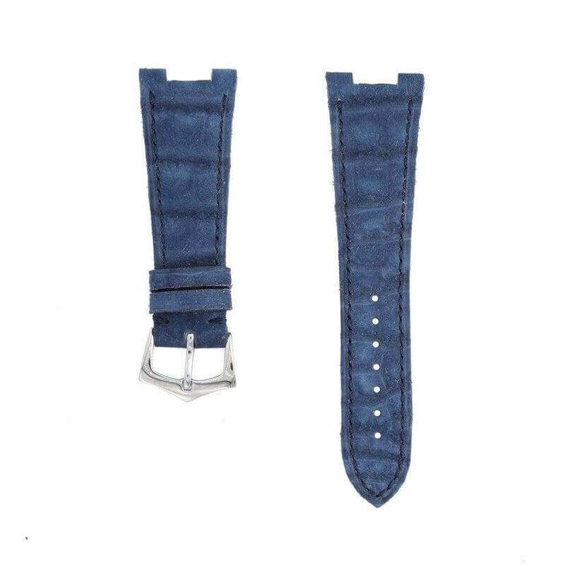 Blue Alligator Nubuck Watch Strap Patek Philippe Compatible - Alligator Strap- Milano Straps