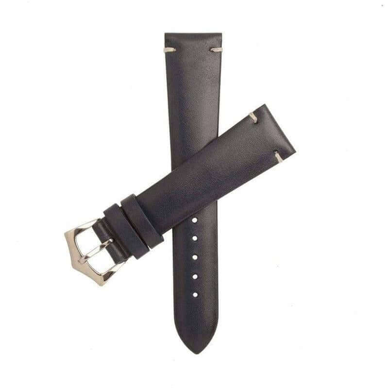 Blue Calfskin Leather Vintage Watch Strap - Leather strap- Milano Straps