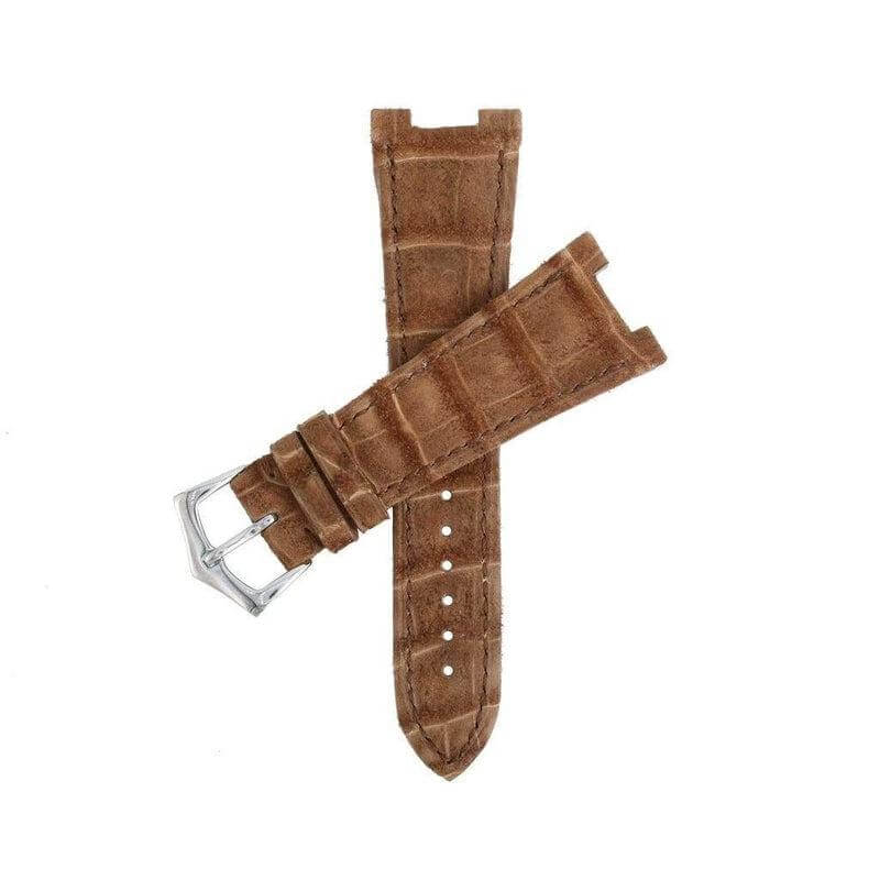 Brown Alligator Nubuck Watch Strap Patek Philippe Compatible - Alligator Strap- Milano Straps