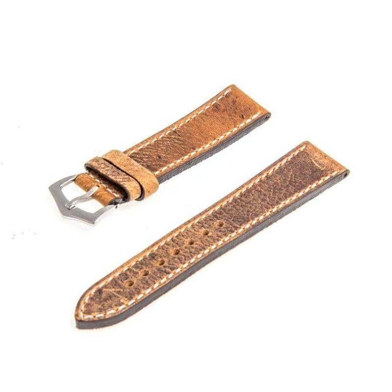 Brown Leather Vintage Watch Strap - Leather strap- Milano Straps