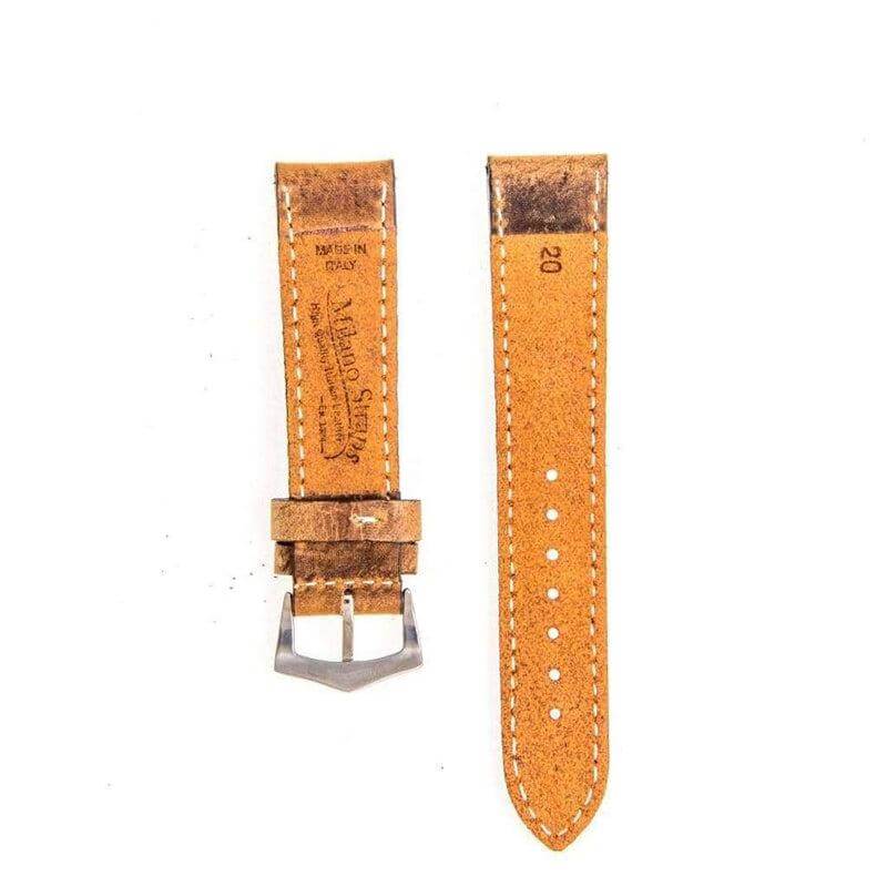 Brown Leather Vintage Watch Strap - Leather strap- Milano Straps