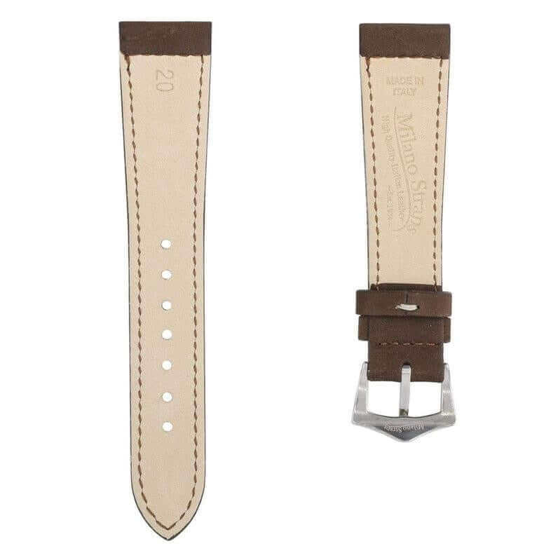 Brown Nabuck Leather Watch Strap - Leather strap- Milano Straps