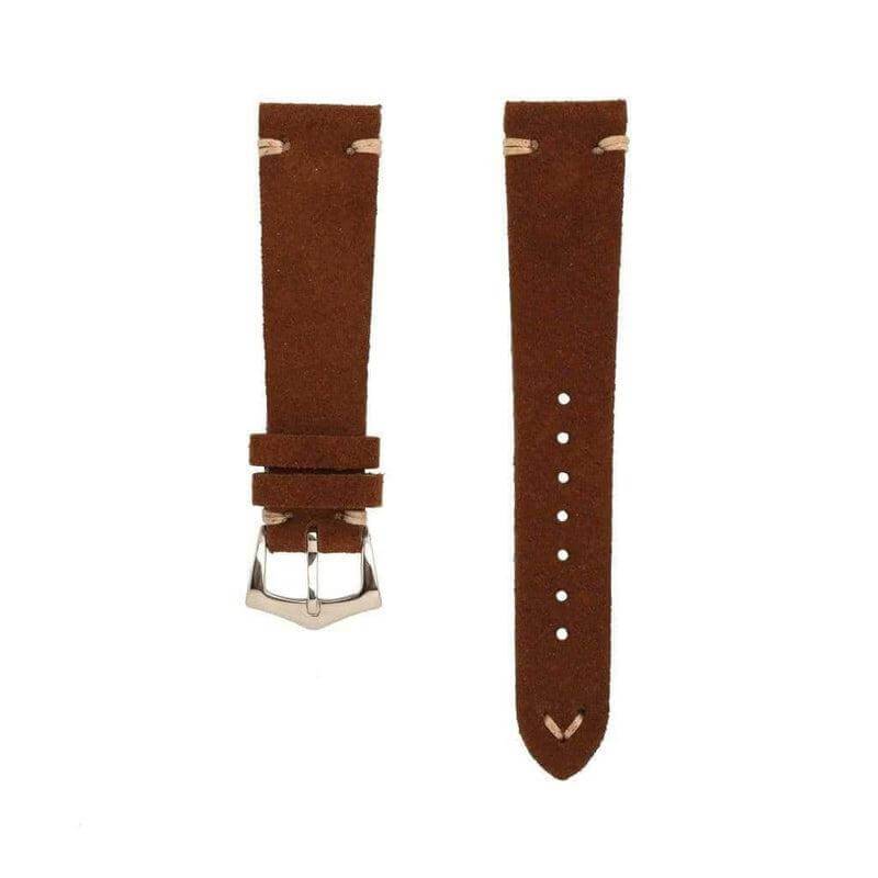 Brown Suede Vintage Leather Watch Strap - Suede strap- Milano Straps
