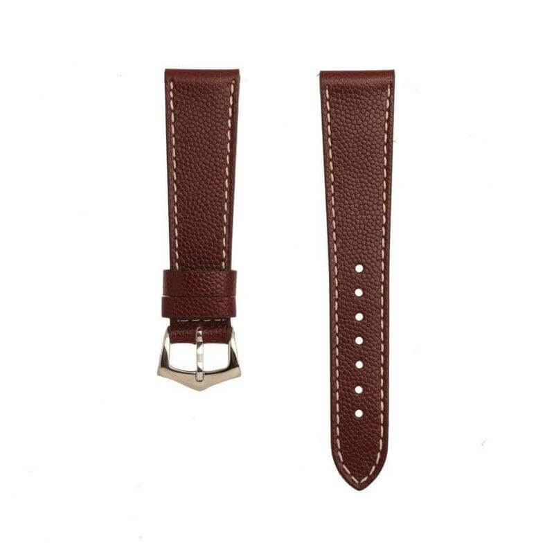 Burgundy Hammered Calfskin Ecru Stitches Watch strap - Leather strap- Milano Straps