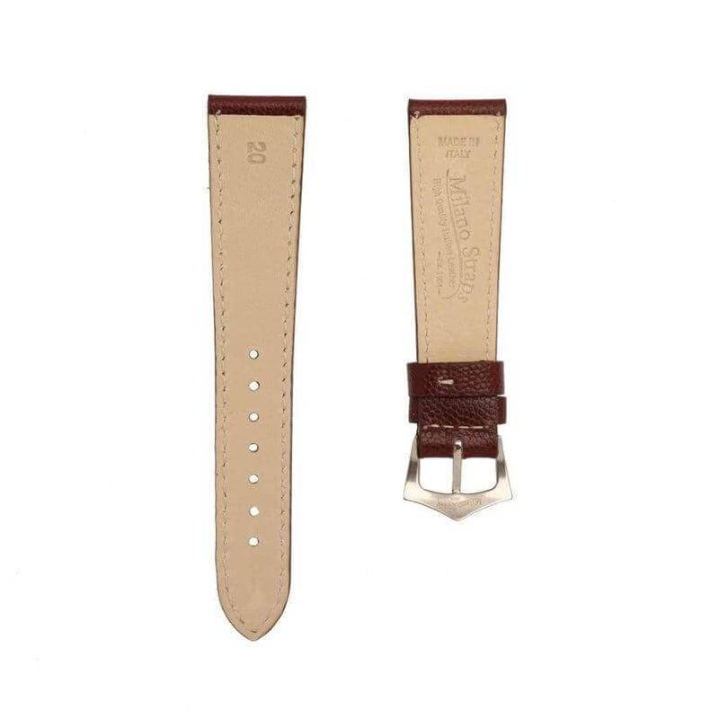 Burgundy Hammered Calfskin Ecru Stitches Watch strap - Leather strap- Milano Straps