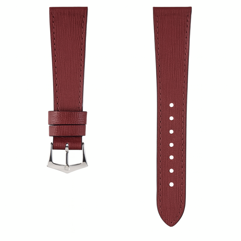 Burgundy Saffiano Leather Watch Strap
