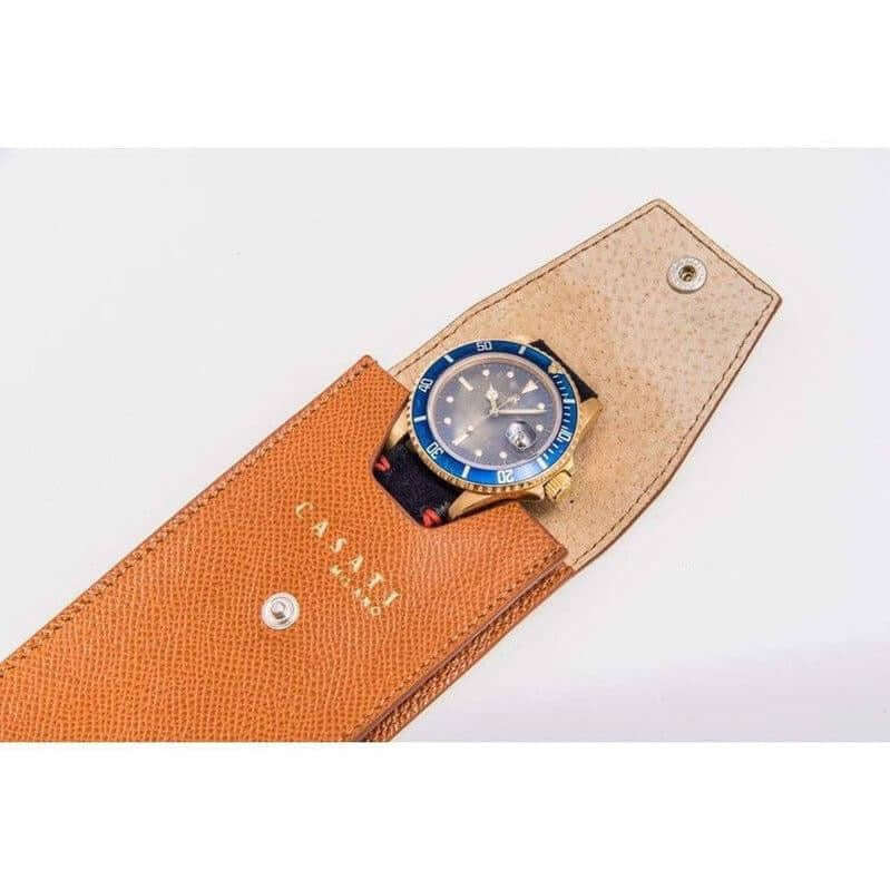 Casati Milano Brown Epsom Leather Pochette - Pochette- Milano Straps