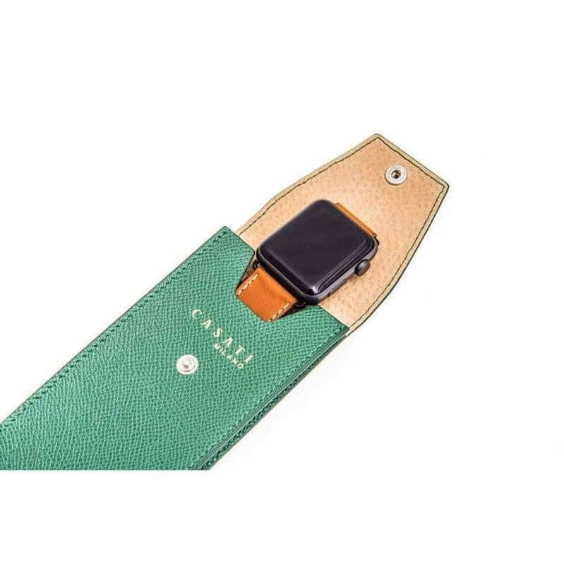 Casati Milano Green Epsom Leather Pochette - Pochette- Milano Straps
