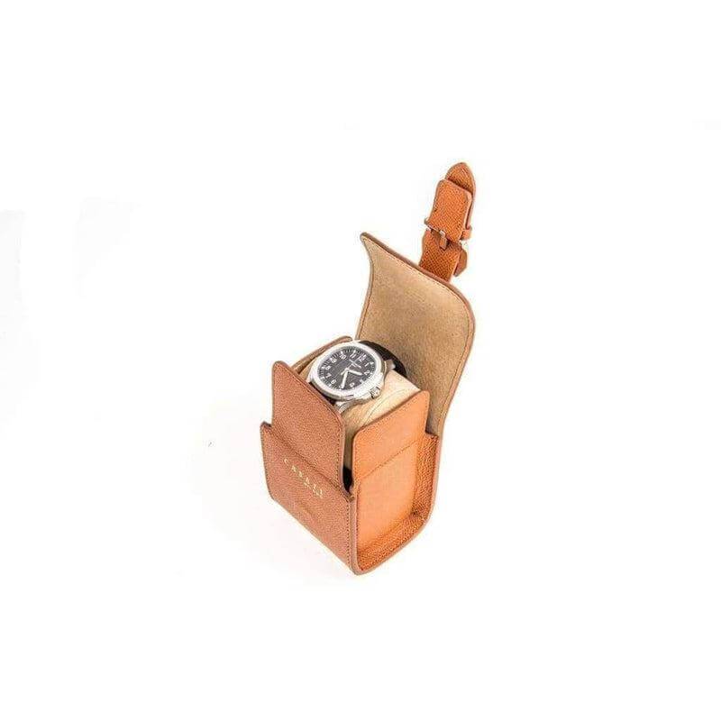 Casati Milano Travel Case Rectangular Epsom Leather - Brown - Travel Case- Milano Straps
