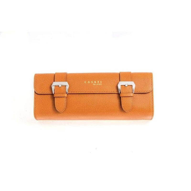 Casati Milano Travel Case Rectangular Epsom Leather Brown color - Travel Case- Milano Straps