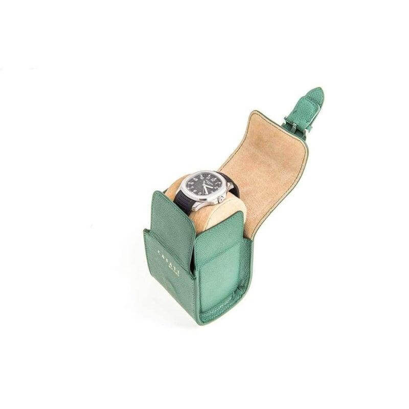 Casati Milano Travel Case Rectangular Epsom Leather Green color - Travel Case- Milano Straps
