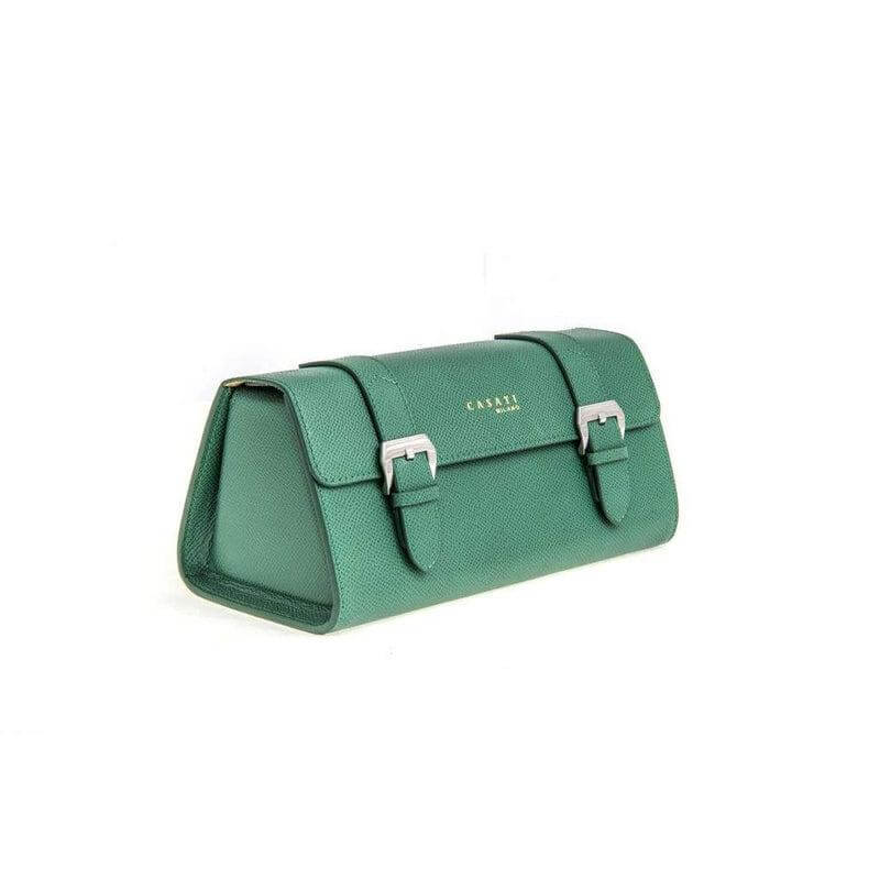 Casati Milano Travel Case Triangular Epsom Leather Green color - Travel Case- Milano Straps