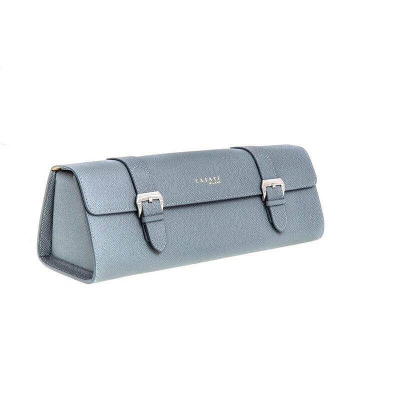 Casati Milano Travel Case Triangular Epsom Leather - Grey - Travel Case- Milano Straps
