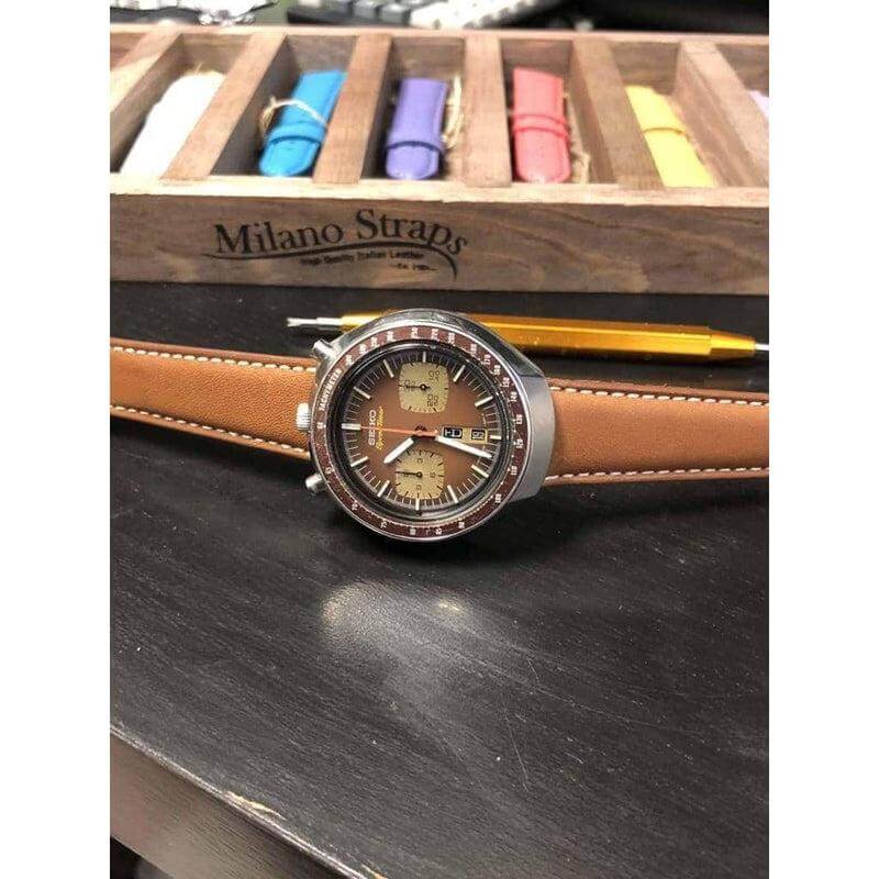Cognac Barenia Leather Watch Strap - Leather strap- Milano Straps