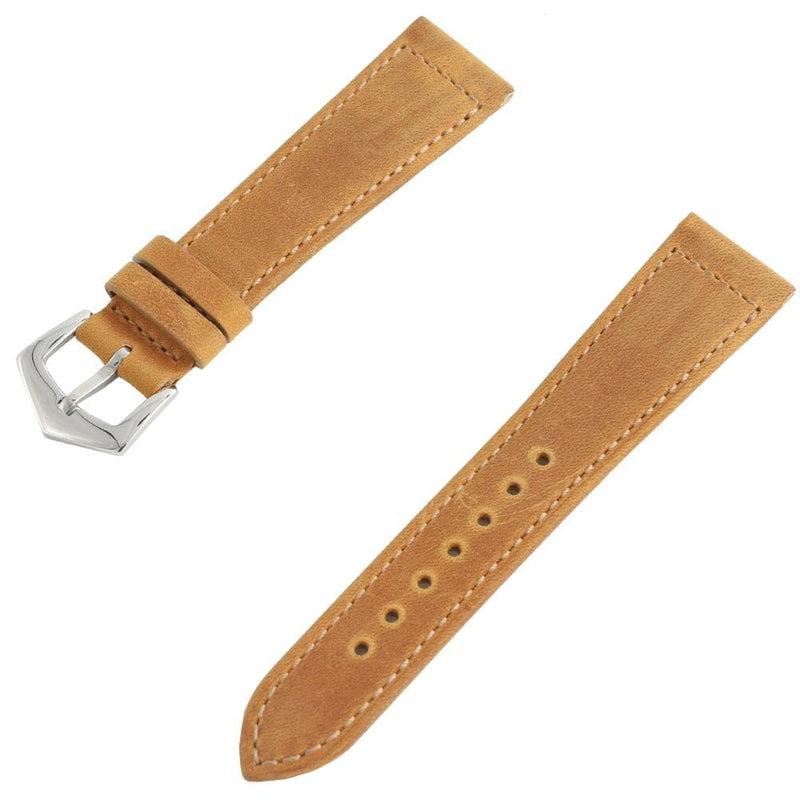 Cognac Crazy Horse Leather Watch Strap - Leather strap- Milano Straps