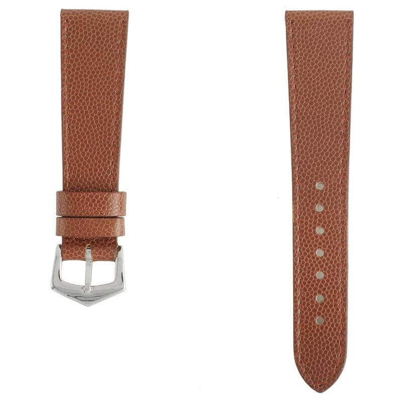 Cognac Hammered Calfskin Watch strap - Leather strap- Milano Straps