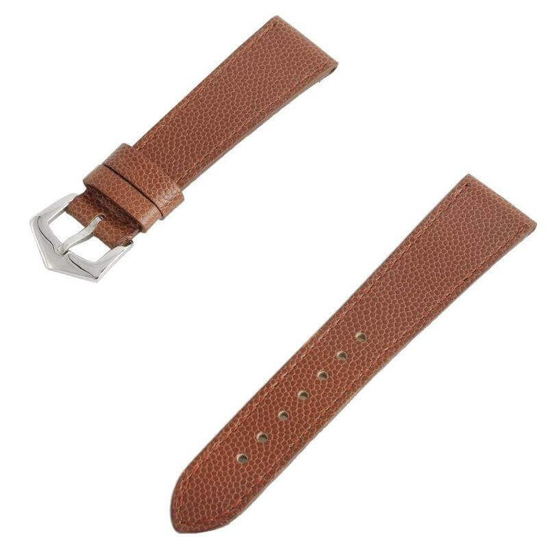 Cognac Hammered Calfskin Watch strap - Leather strap- Milano Straps