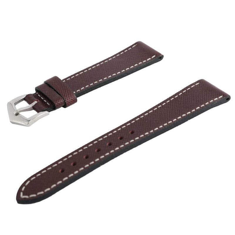Cognac Saffiano  Leather Watch Strap - Leather strap- Milano Straps