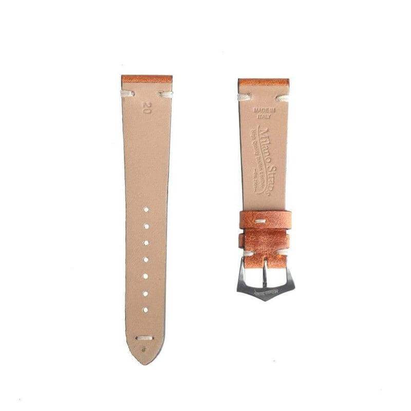 Cognac Vintage Leather Watch Strap - Leather strap- Milano Straps