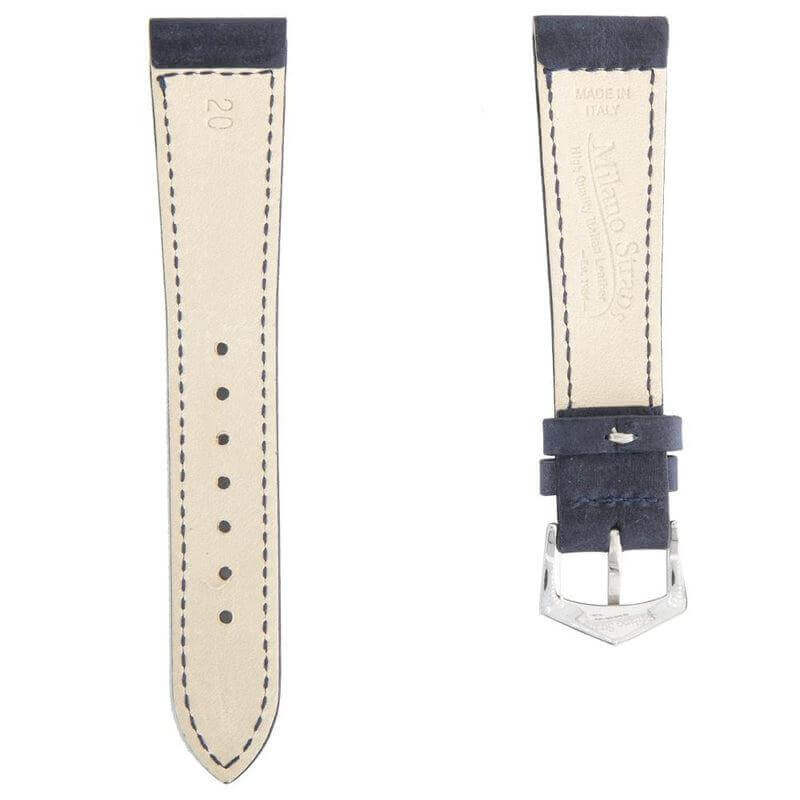 Dark Blue Crazy Horse Leather Watch Strap - Leather strap- Milano Straps