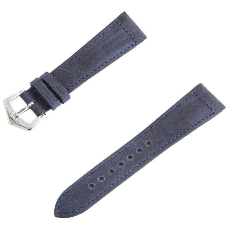 Dark Blue Crazy Horse Leather Watch Strap - Leather strap- Milano Straps
