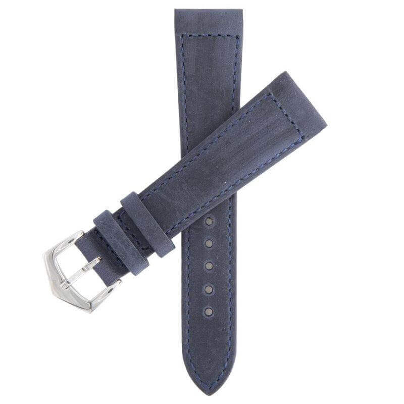 Dark Blue Crazy Horse Leather Watch Strap - Leather strap- Milano Straps