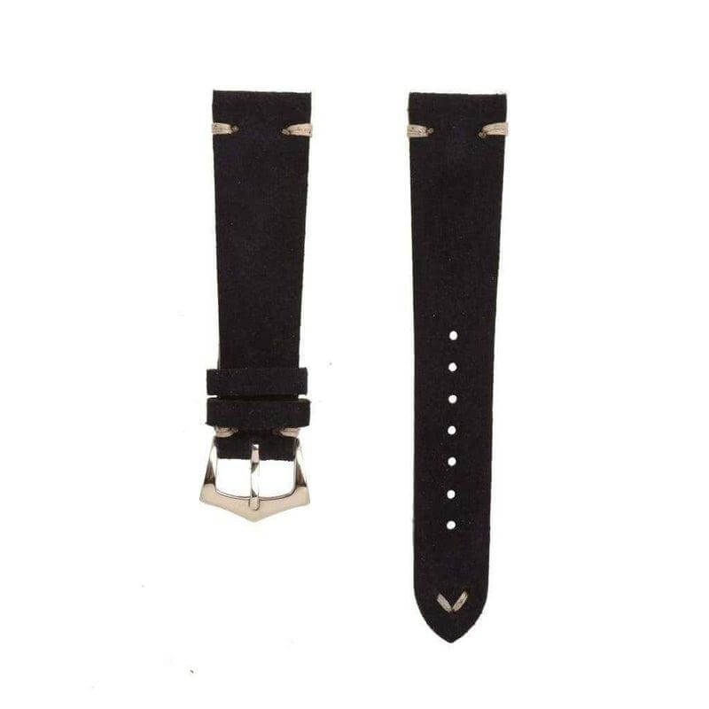 Dark Blue Suede Vintage Leather Watch Strap - Suede strap- Milano Straps