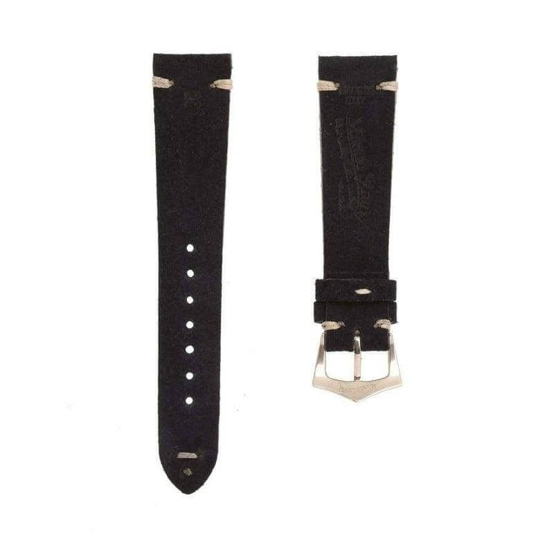 Dark Blue Suede Vintage Leather Watch Strap - Suede strap- Milano Straps