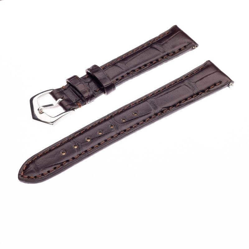 Dark Brown Matt Alligator Watch Strap - Alligator Strap- Milano Straps