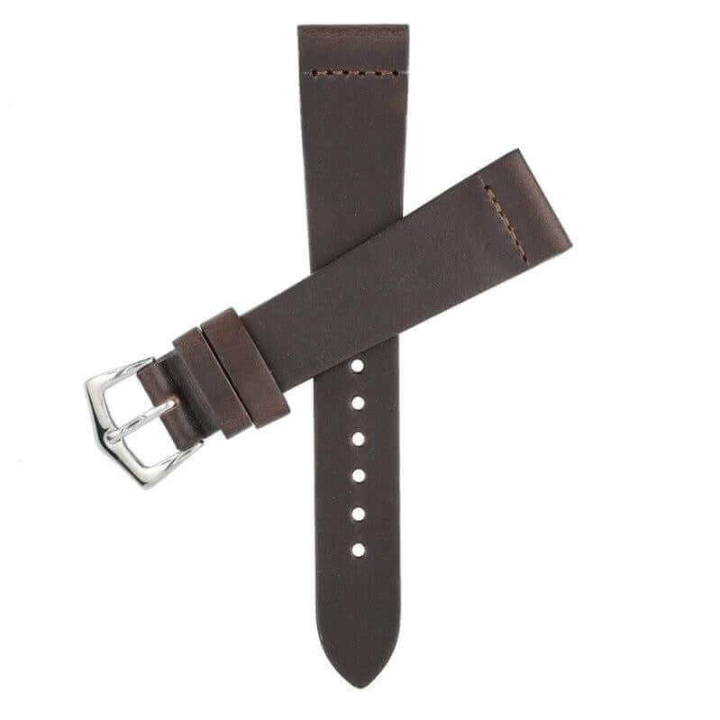 Dark Brown Vintage Leather Watch Strap - Leather strap- Milano Straps