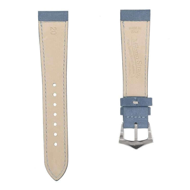 Denim Nabuck Leather Watch Strap - Leather strap- Milano Straps