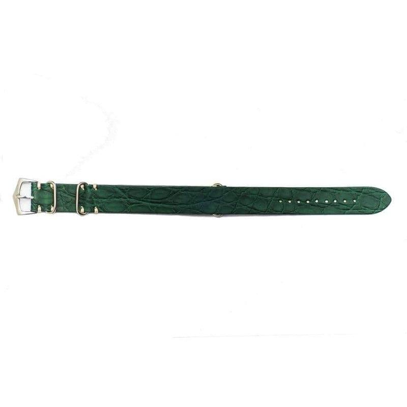 Green Alligator Italian Watch strap - Military Watch Strap- Milano Straps