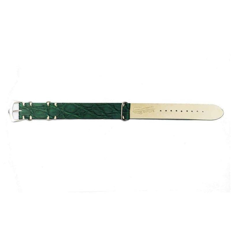 Green Alligator Italian Watch strap - Military Watch Strap- Milano Straps