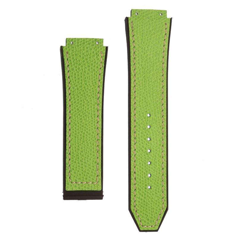 Green Hammered Italian Leather for Hublot Big Bang - Rubber Strap- Milano Straps