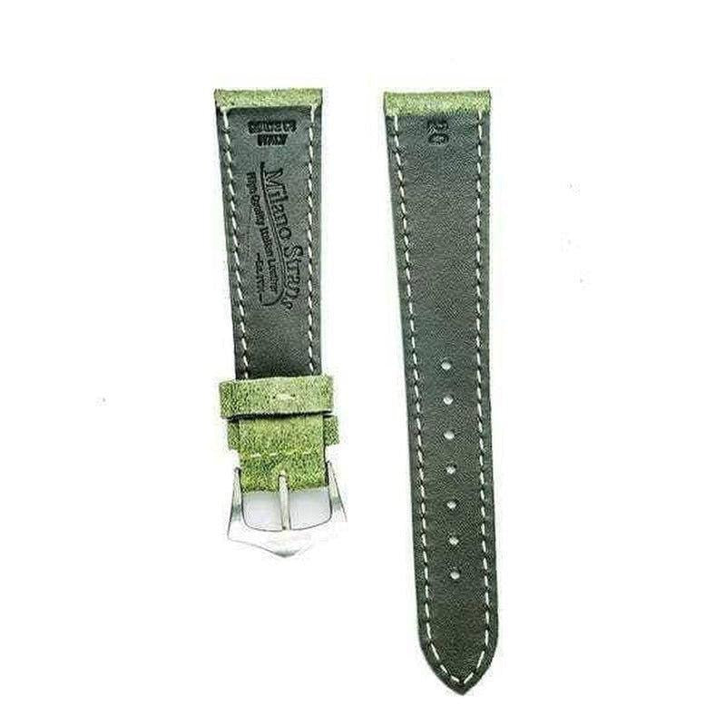 Green Leather Vintage Watch Band - Leather strap- Milano Straps