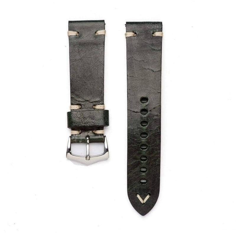 Green Vintage Leather watch strap - Leather strap- Milano Straps