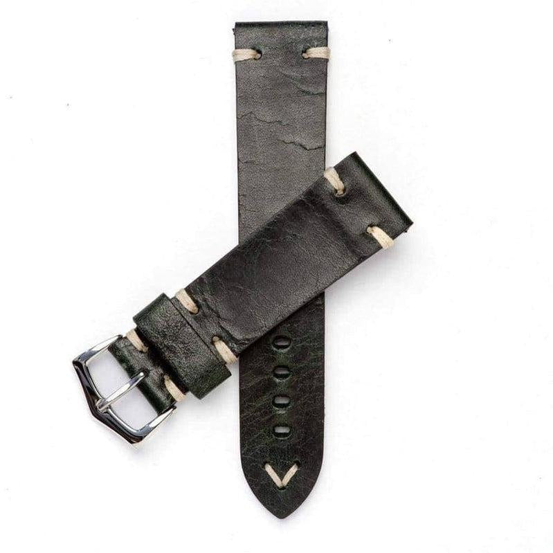 Green Vintage Leather watch strap - Leather strap- Milano Straps