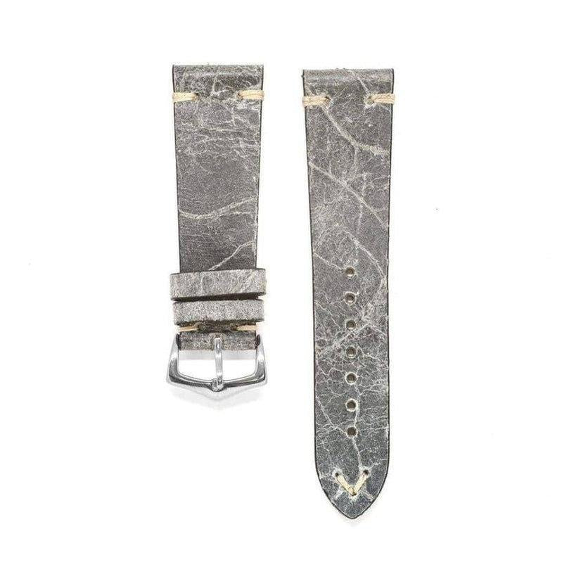 Grey Leather Vintage Watch Strap - Grey color - Leather strap- Milano Straps