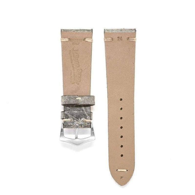 Grey Leather Vintage Watch Strap - Grey color - Leather strap- Milano Straps