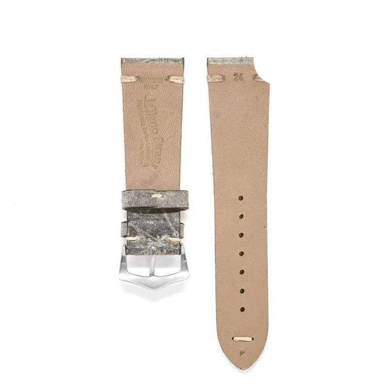 Grey Leather Vintage Watch Strap - Grey color - Leather strap- Milano Straps