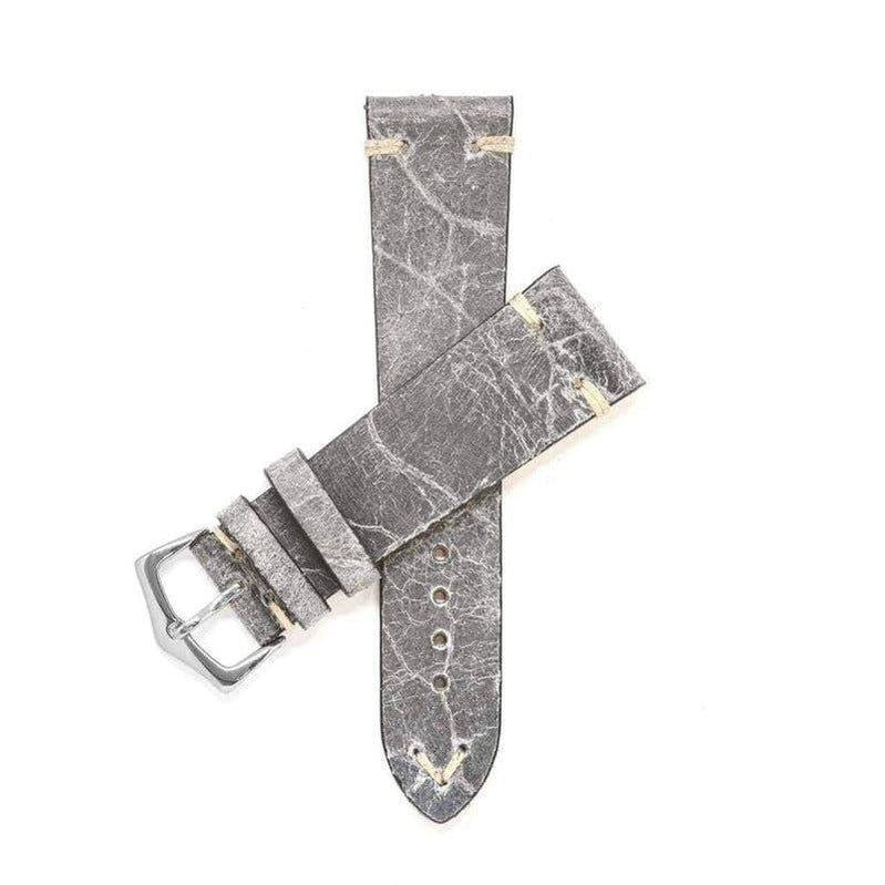 Grey Leather Vintage Watch Strap - Grey color - Leather strap- Milano Straps