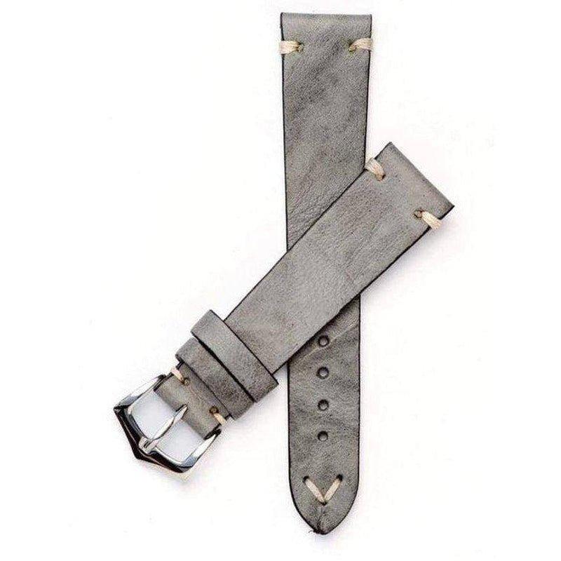 Grey Vintage Leather watch Strap - Leather strap- Milano Straps