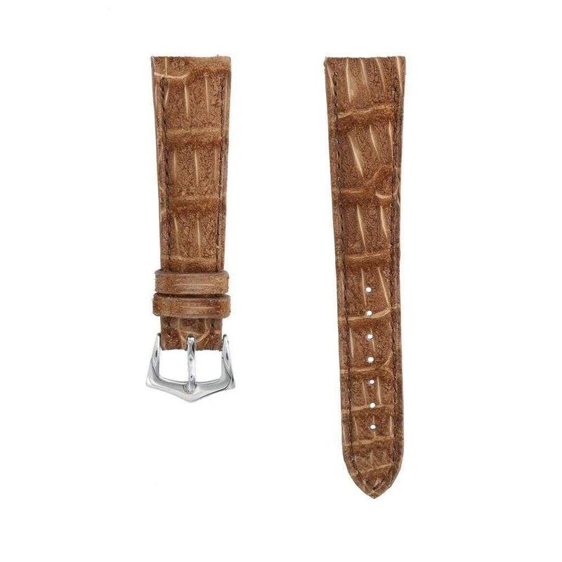 Hand-Sewn Gold Alligator Nubuck Watch Strap - Alligator Strap- Milano Straps