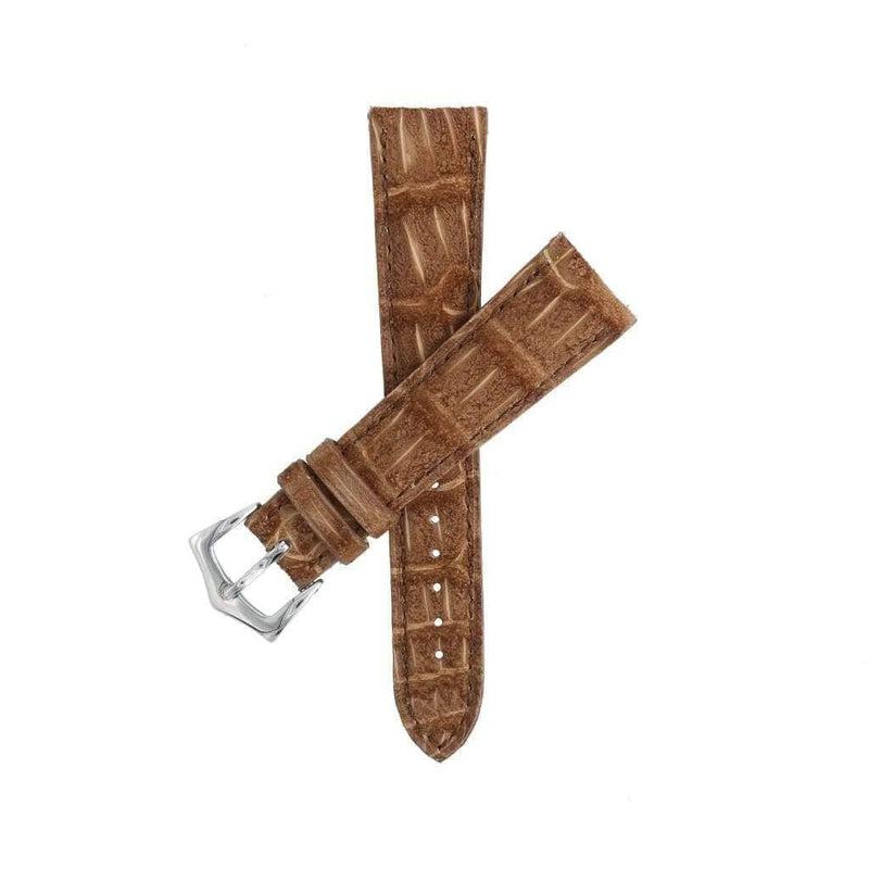 Hand-Sewn Gold Alligator Nubuck Watch Strap - Alligator Strap- Milano Straps